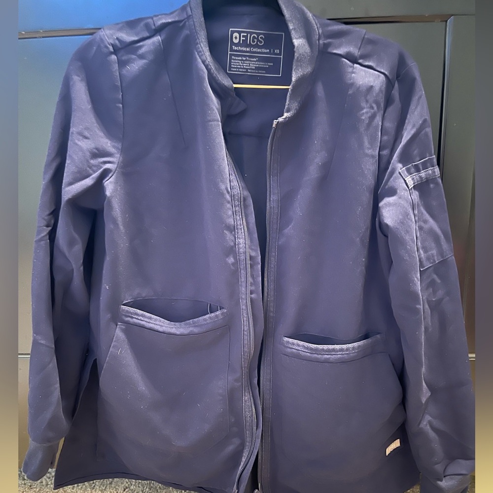 Navy figs scrub jacket